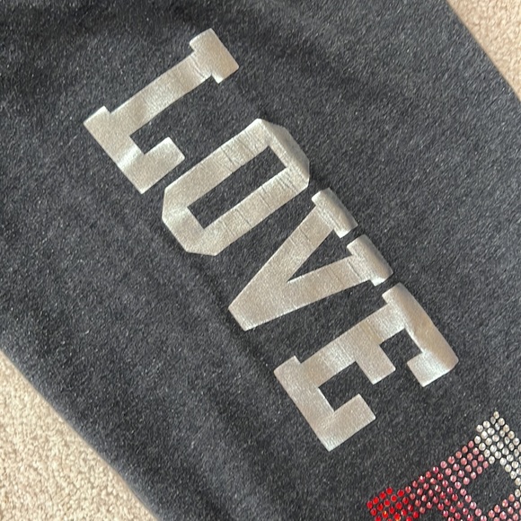 Victoria’s Secret pink bling rhinestone boyfriend sweatpants - Picture 3 of 11